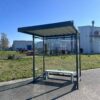 Rookoverkapping - automaat overkapping Palermo 20 Rookoverkapping Palermo P2. Ideaal als rookabri en automaten overkapping. Afgebeeld de 2 meter uitvoering met zitbankje.